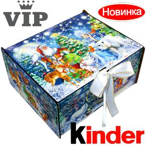 Сладкий подарок на Новый Год в картонной упаковке весом 1200 грамм по цене 2223 руб в Северске