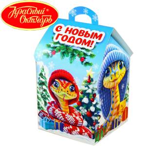 Сладкий подарок на Новый Год в картонной упаковке весом 600 грамм по цене 654 руб в Северске