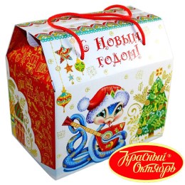 Детский новогодний подарок в картонной упаковке весом 950 грамм по цене 1108 руб в Северске